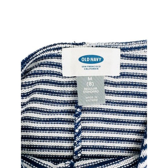Old Navy Tunic Sweater Girls Size Med (8) Navy White Stripe Hi Lo Hem Semi-Sheer - Picture 5 of 6